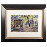 Framed Frank Juge Electric Streetcar Photo