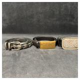 Three Leather Belts with Decorative Buckles Justin