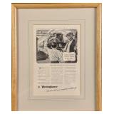 Framed Vintage Westinghouse Train Advertisement