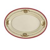 Japanese China Maroon Trim W Gold Inlay 12" Oval P