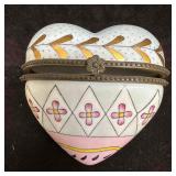 Vintage CBK Ltd 1997 Porcelain Heart Trinket Box H