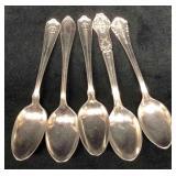 Six Hotel Silver Plated Souvenir Tea Spoons