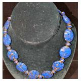 Vintage Italian Murano Art Glass Large Blue Bead N