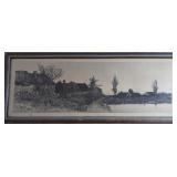 Framed Antique Signed J. Haller Engraving Print