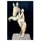 Hand Carved Wooden Sculpture of a Large Donkey