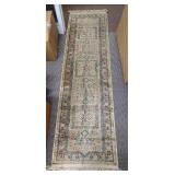 Vintage Shirvan Viscose Rayon Beige Hallway Runner