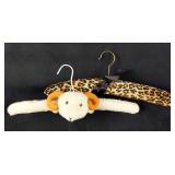 Two Cute Plush Animal Clothes Hanger