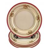 4 China Maroon Trim With Gold Inlay Dinner Plates