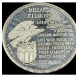 Millard Fillmore Sterling Silver Presidential Coin