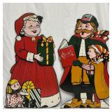 Vintage Christmas Cutout Board Decorations Mrs. Cl