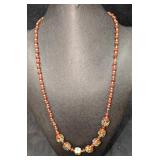 Vintage Italian Murano Colorful Art Glass Bead Nec