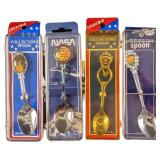 Four Vintage Silver Plate Souvenir Spoons NASA Flo