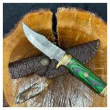 MHS Cutlery Fixed Blade Knife Hunting Style Brass
