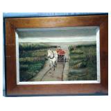 Horse Drawn Wagon with Women Painting