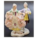 Vintage Dresden Lace Porcelain Dancing Couple