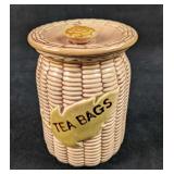 Vintage Handpainted Ceramic Tea Bag Holder By Tils