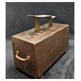 Vintage Brass & Wood Shoe Shine Box