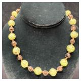 Venetian Murano Glass Lamp Work Light Green Round