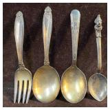 Sterling Silver Silverware Spoon Cocktail Fork Set