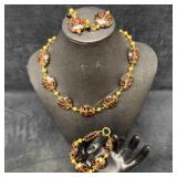 Murano Venetian Lamp Work Art Glass Black Copper C