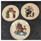 3 Vintage Collectible Norman Rockwell Plates