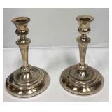Pair Of Silver Plated Candlesticks Made In Japan