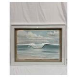 Ocean Break Blue Sea Waves and White Clouds Castin