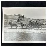 Black and White Analog Photograph Stagecoach with