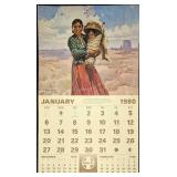 Santa Fe 1980 Navajo Woman And Child Wall Calendar