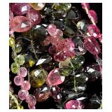 Assorted Multicolored Tourmaline Cut Bead Strands
