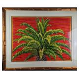 Framed Maria Reyes Jones Date Palms Original Mixed