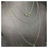 Sterling Silver Chain Necklace Set Duo Hummingbird