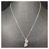 Pink and White Cubic Zirconia Sunglasses Sterling