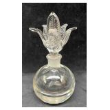 Vintage Clear Perfume Atomizer With Budding Flower