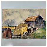 Double Sided Rural Landscape Watercolor Paintings