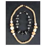 Eye Catching Wood and Plastic Bead Necklaces