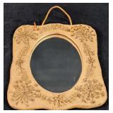 Anna Brown Hanging Mirror With Handmade Ceramic Fr