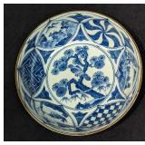 Vintage Chinese Batavia Ware Blue & White Bowl