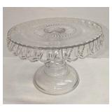 Vintage Clear Glass Pedestal Cake Stand
