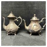 Silver Plated Teapot Coffee Pot Set Antique Tea Po