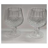 2 Brandy Snifter Glasses With Diamond Pattern B