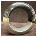 Black Resin Sterling Silver Two Tone Thick Heavy B