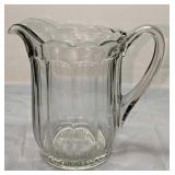 Vintage Colonial Panel Pattern Clear Glass Pitcher