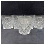 Set of Five 5 Cut Crystal Double Old Fashion Whisk