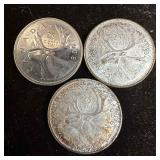 1968 Canada Quarter 25 Cent Silver Coin Collection