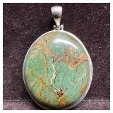 Variscite Large Stone Setting Sterling Silver 925