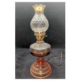 Vintage Glass Converted Oil Lamp