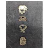 4 Silver Tone 1990 Bike Week Laconia Pinback Pins