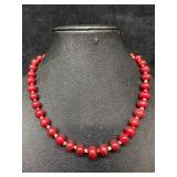 Murano Venetian Lamp Work Art Glass Clear Dark Red