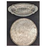 2 Vintage Wendell August & Federal Aluminum Trays